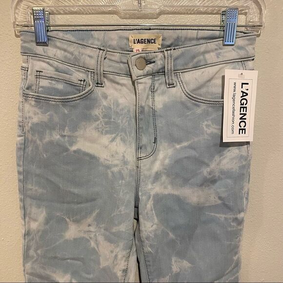 L’AGENCE Margot light blue tie dye skinny jeans - Picture 5 of 9